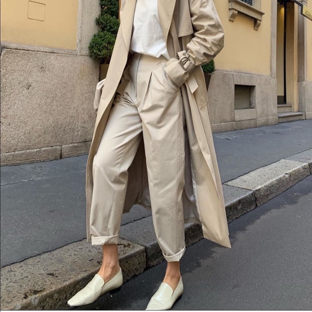 &other stories off white leather loafers